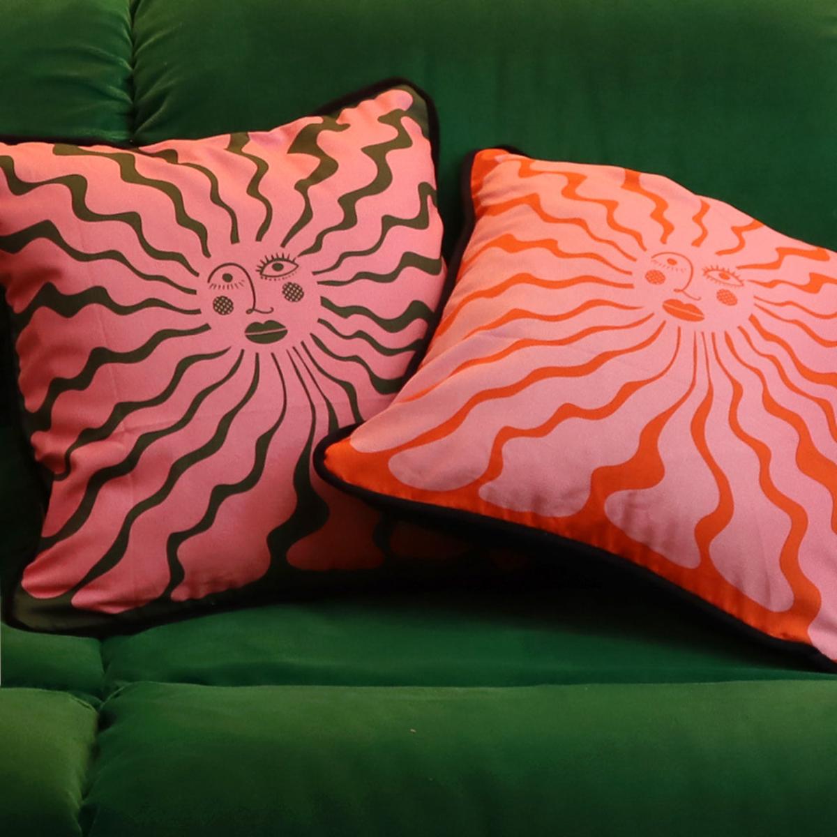 Wavy Sunshine Cushion - Orange/ Pink Small The Neighbourhood Threat – image 5