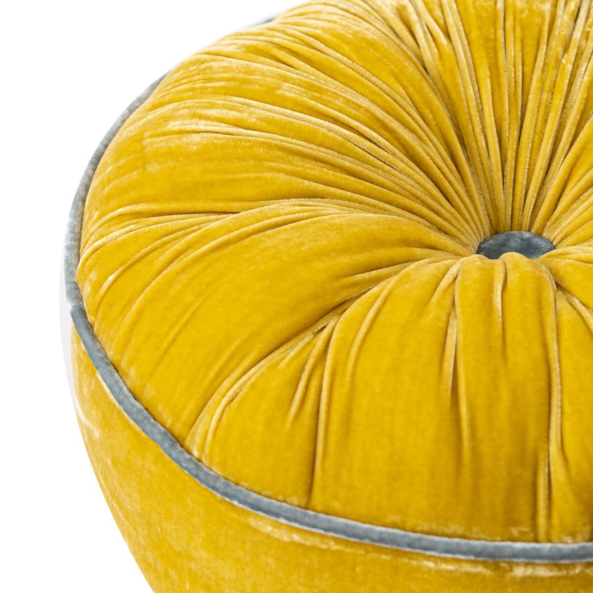Yellow / Orange Holiday Pumpkin Cushion - Yellow X Duck Egg The Annam House – image 3