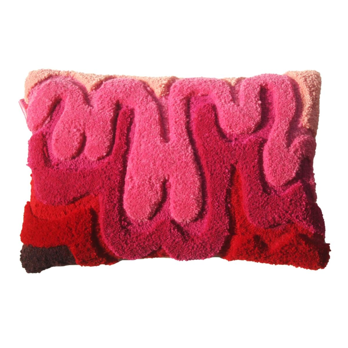 Pink / Purple Rectangular Tufted Cushion - Pink Ellie Pearce Textiles – image 2