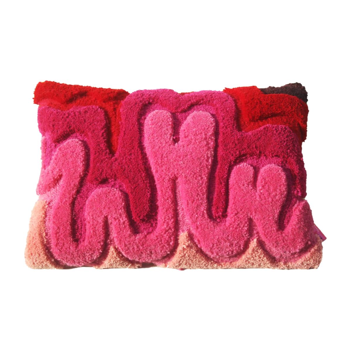 Pink / Purple Rectangular Tufted Cushion - Pink Ellie Pearce Textiles – image 1
