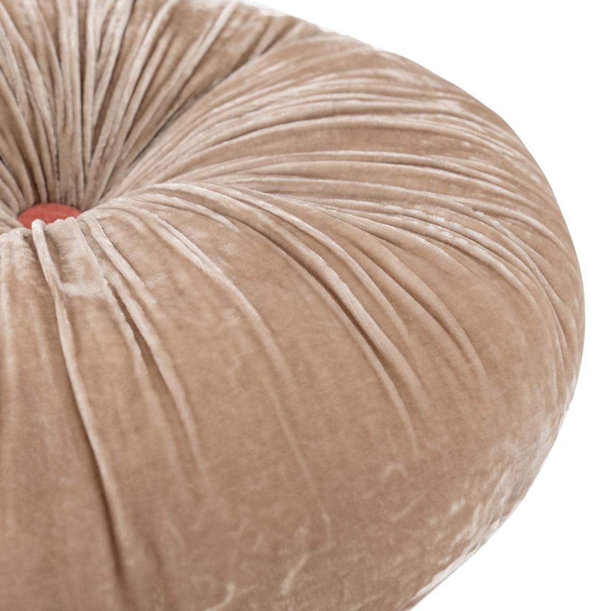 Grey Velvet Cushion - Warm Shell - Medium The Annam House – image 3
