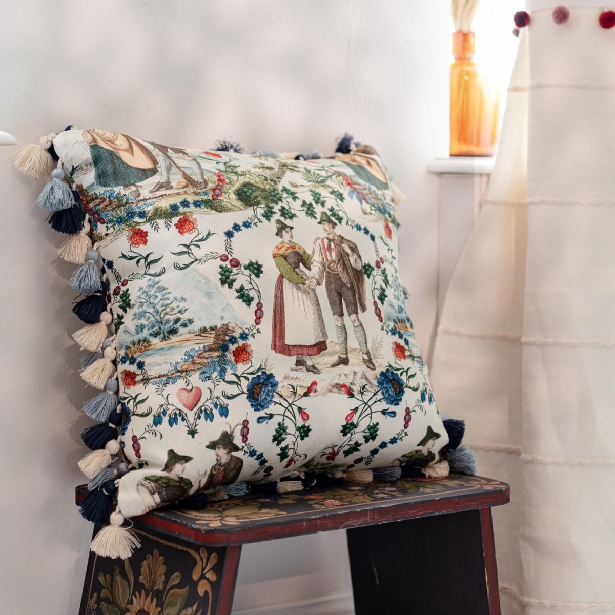 Blue / Neutrals / Green Landhausmode Square Cushion By Mindthegap – image 2