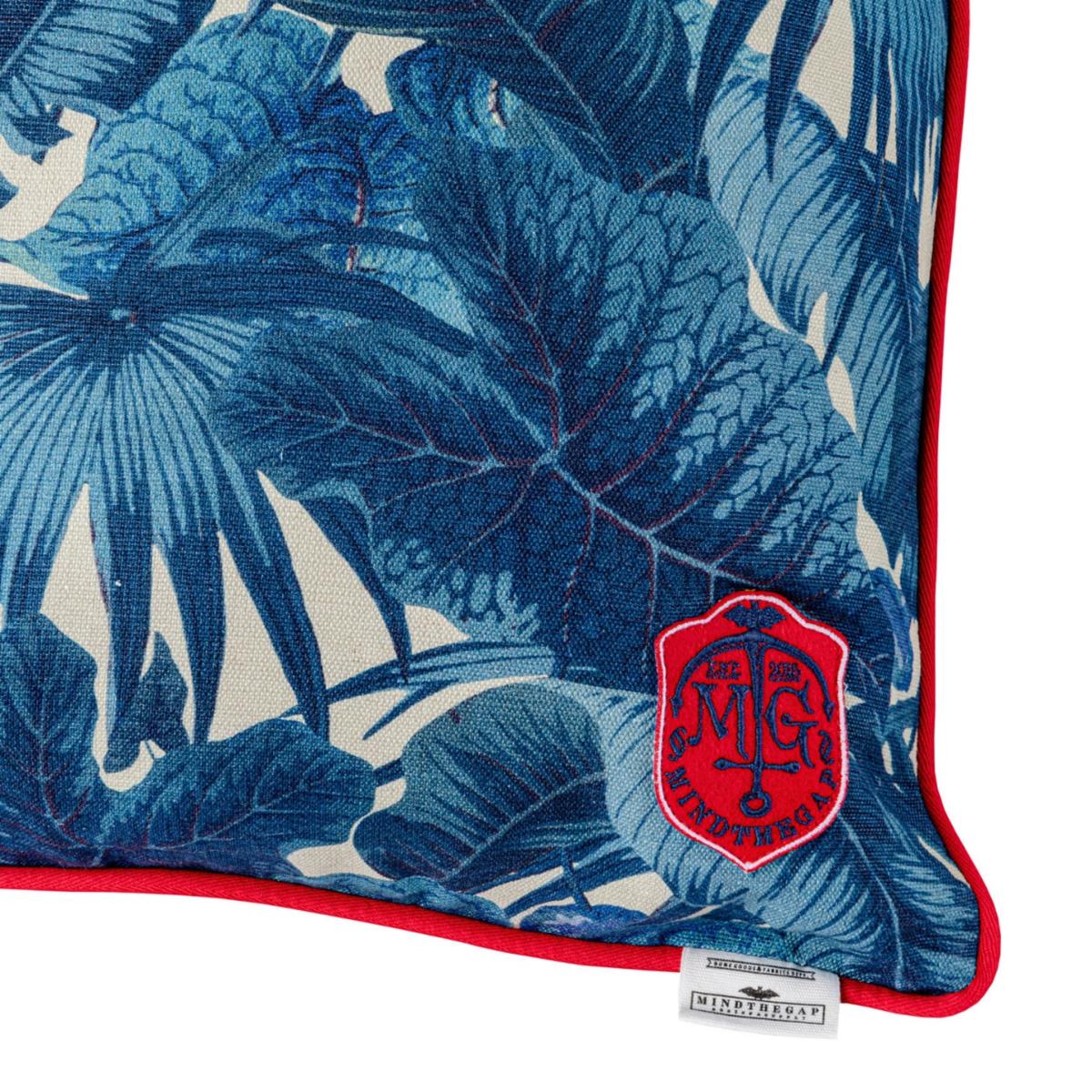 Blue / White / Red Paradeisos Linen Cushion By Mindthegap – image 3