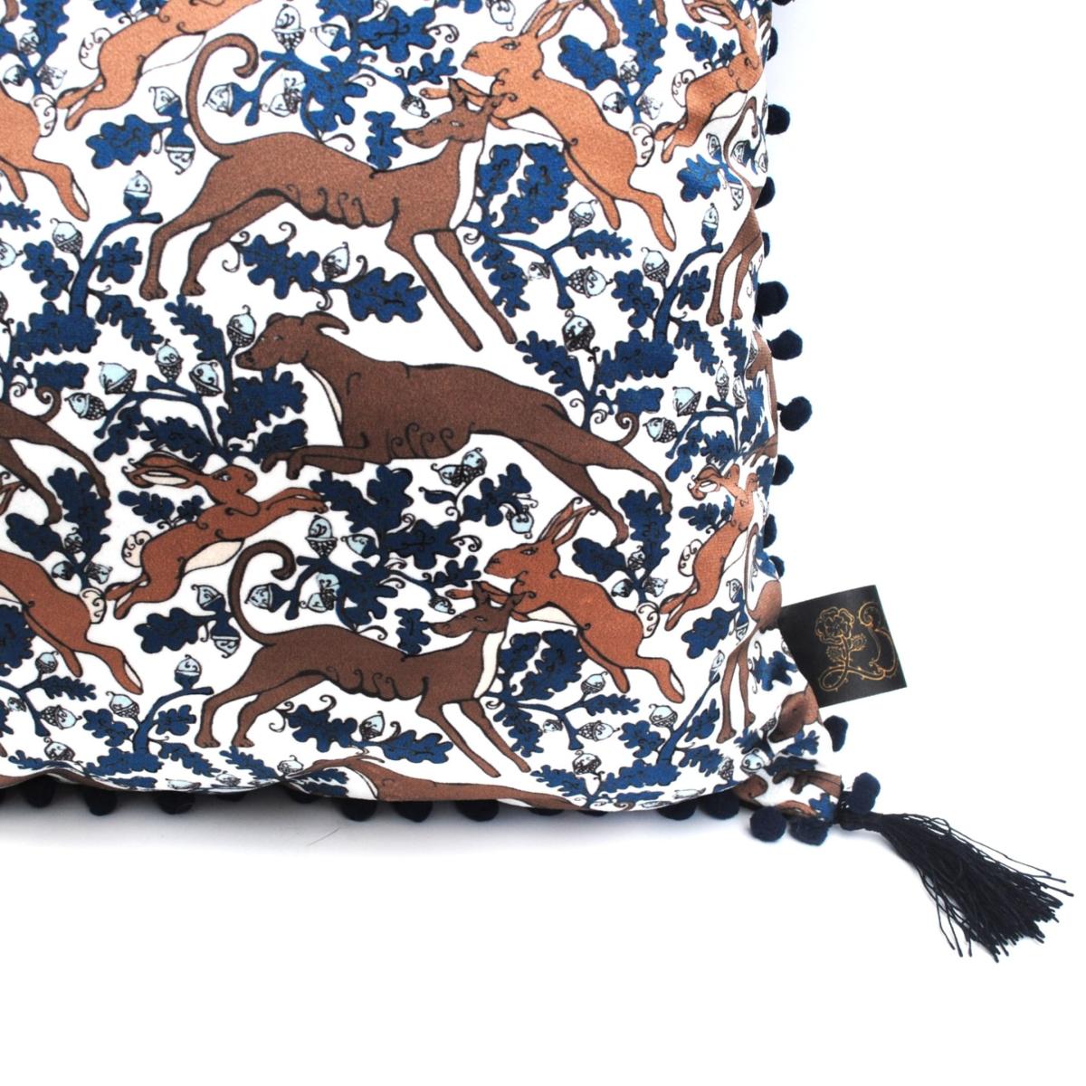 The Rabbit & Whippet Blues Rectangle Cushion Laura B Interiors – image 3