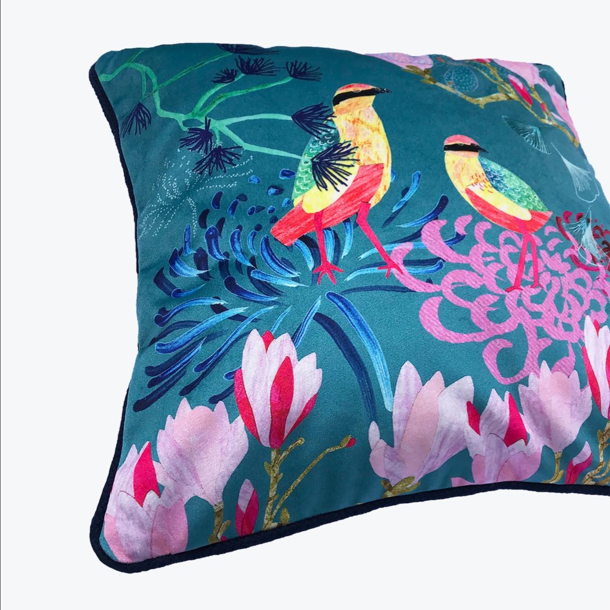 Songbird Velvet Cushion Amanda West – image 2