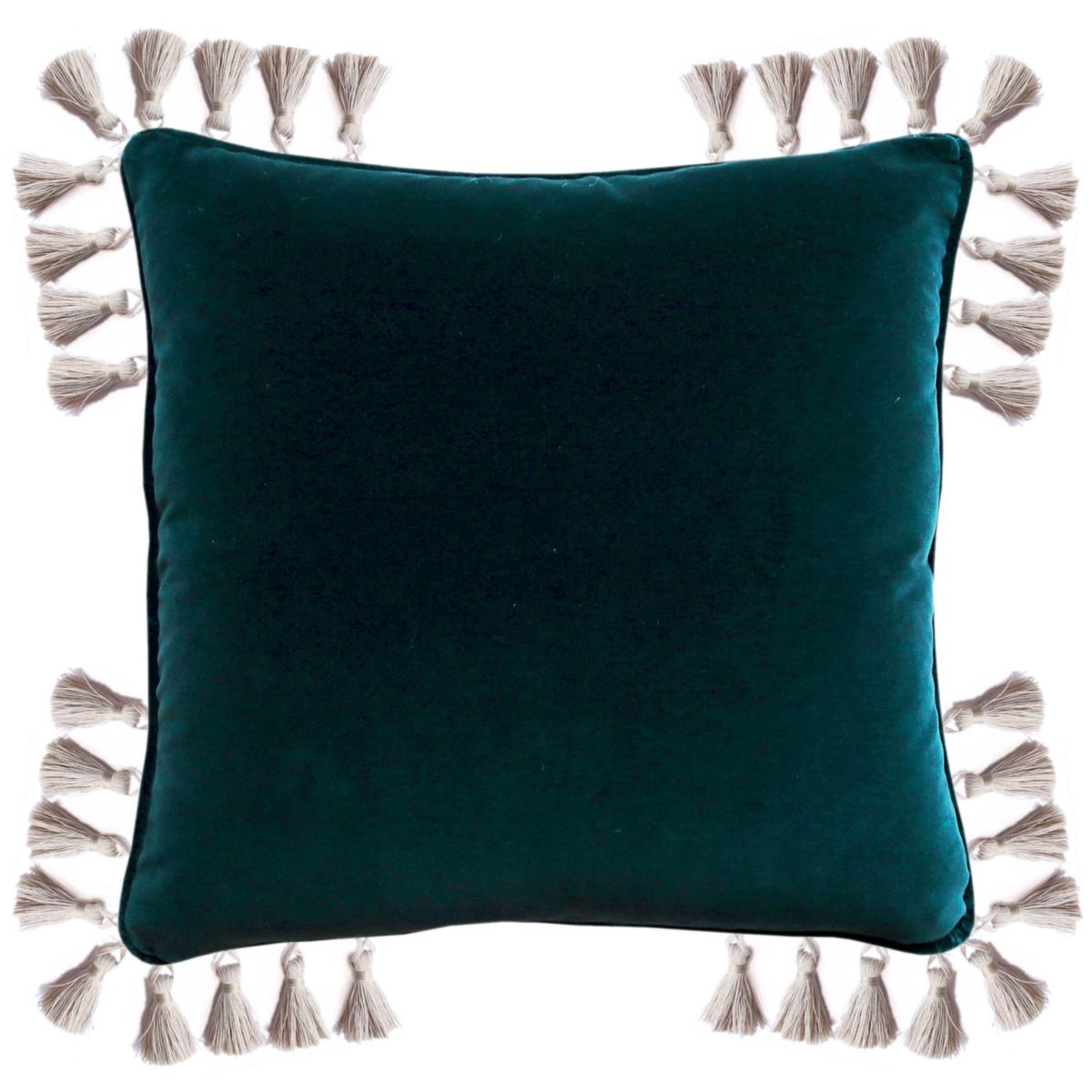 Mosaic Hummingbird Silk Cushion With Linen Tassels Cassandra Hone – image 2