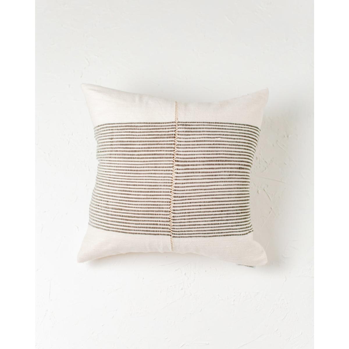 Grey / White Riviera Hand-Stitch Throw Pillow Grey One Size Acacia Creations – image 5
