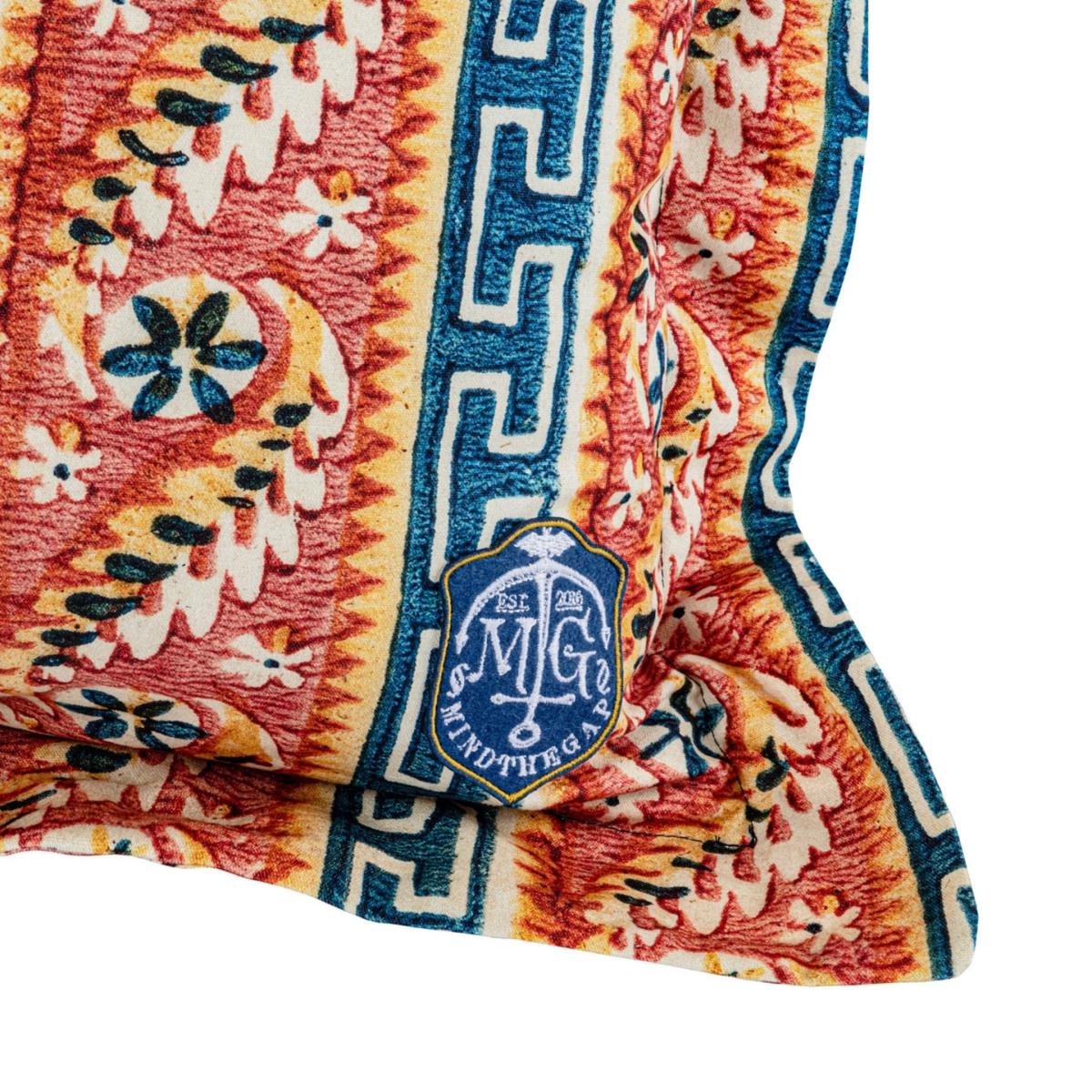 White / Blue / Yellow Samothraki Cotton Cushion By Mindthegap – image 3