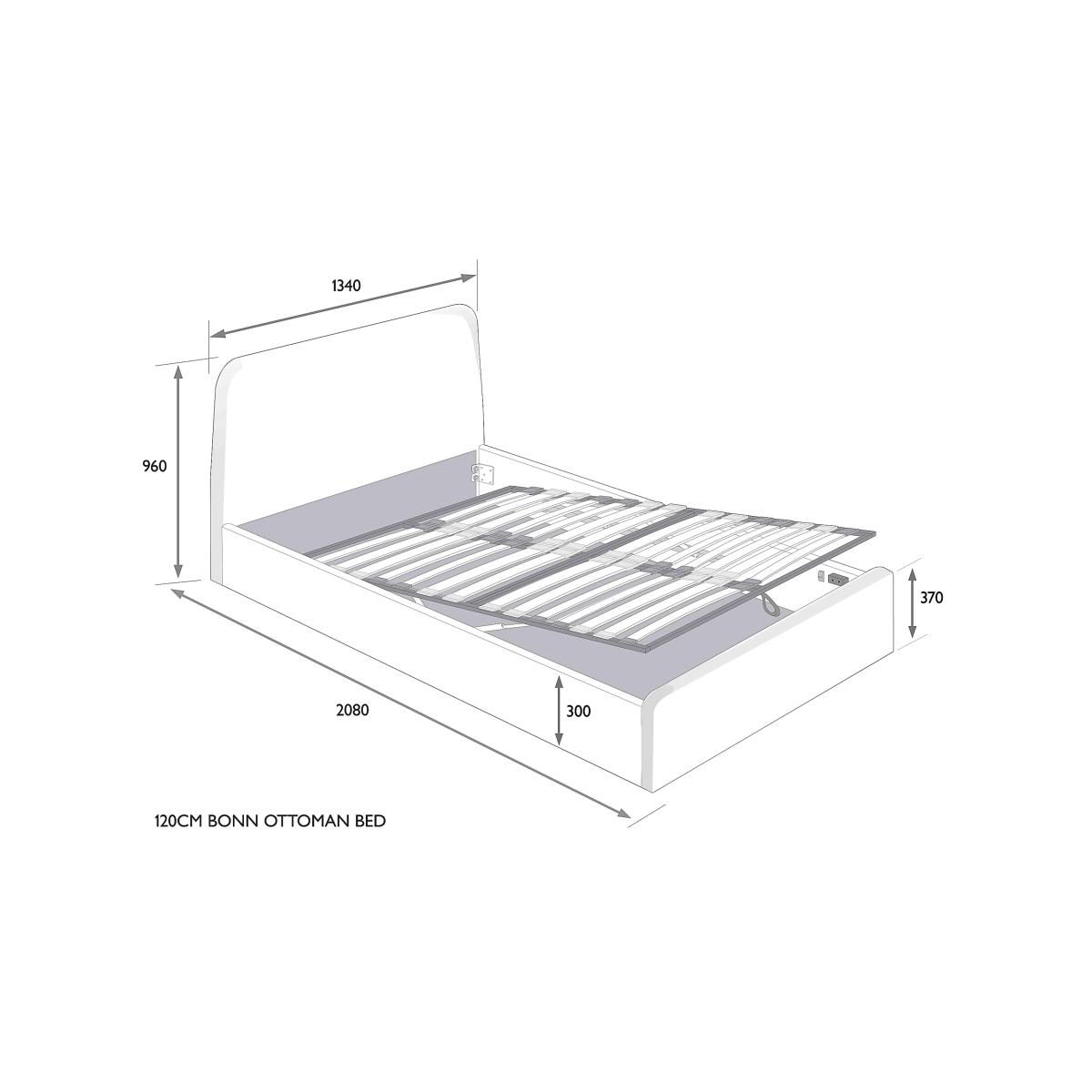 John Lewis ANYDAY Bonn Ottoman Storage Upholstered Bed Frame, Small Double, Saga Grey – image 9
