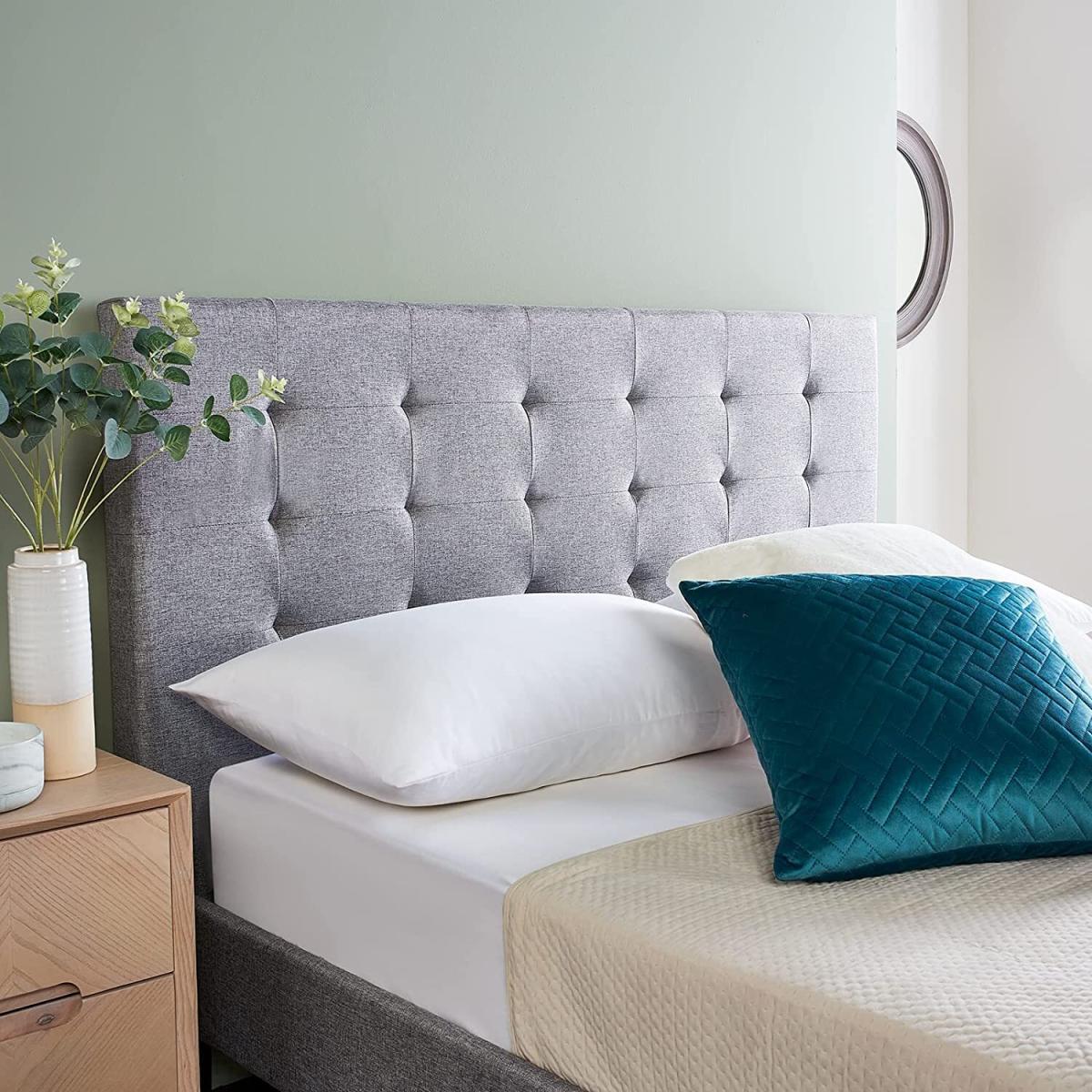 Small Double 4ft Bed Frame Upholstered - Grey / Yes – image 4