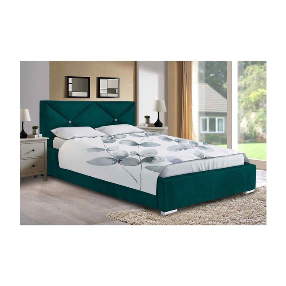 Mia Upholstered Plush Velvet Bed Frame - Green / Small Double – image 1