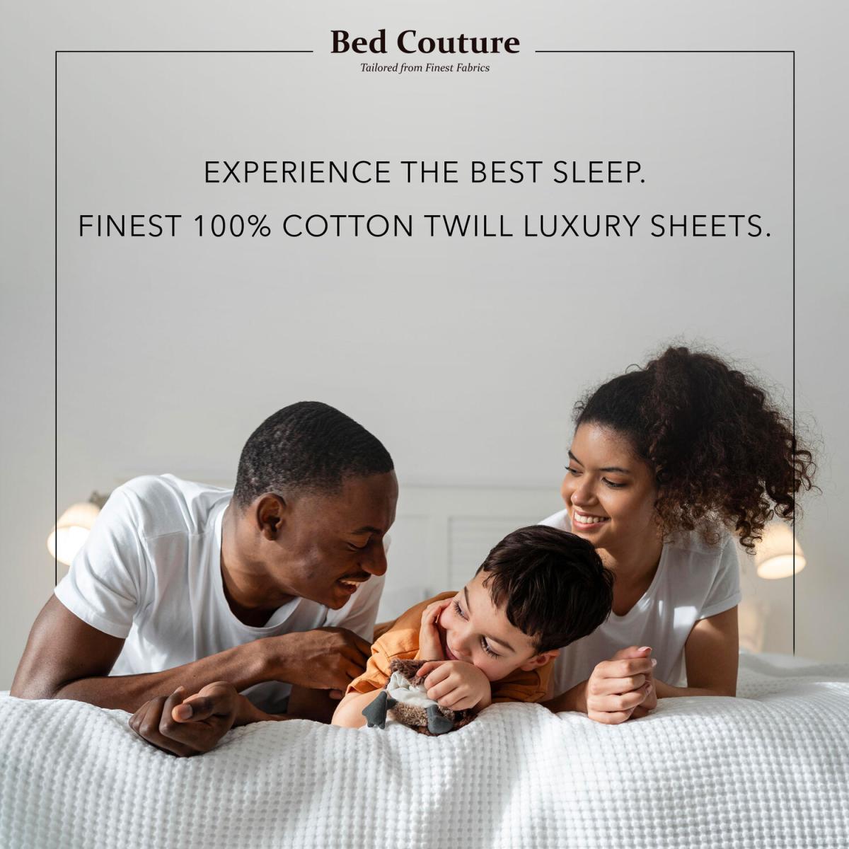 120x200cm, Small Double Fitted Sheet - Bed Couture, Imperial Twill Weave - White – image 2