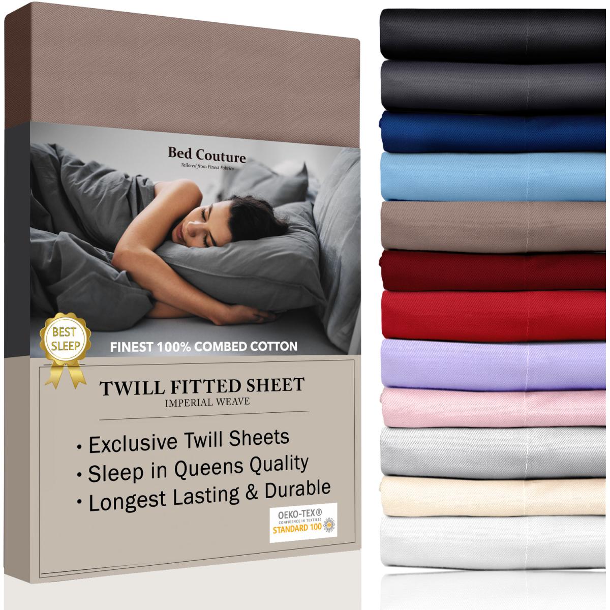 120x200cm, Small Double Fitted Sheet - Bed Couture, Imperial Twill Weave - White – image 16