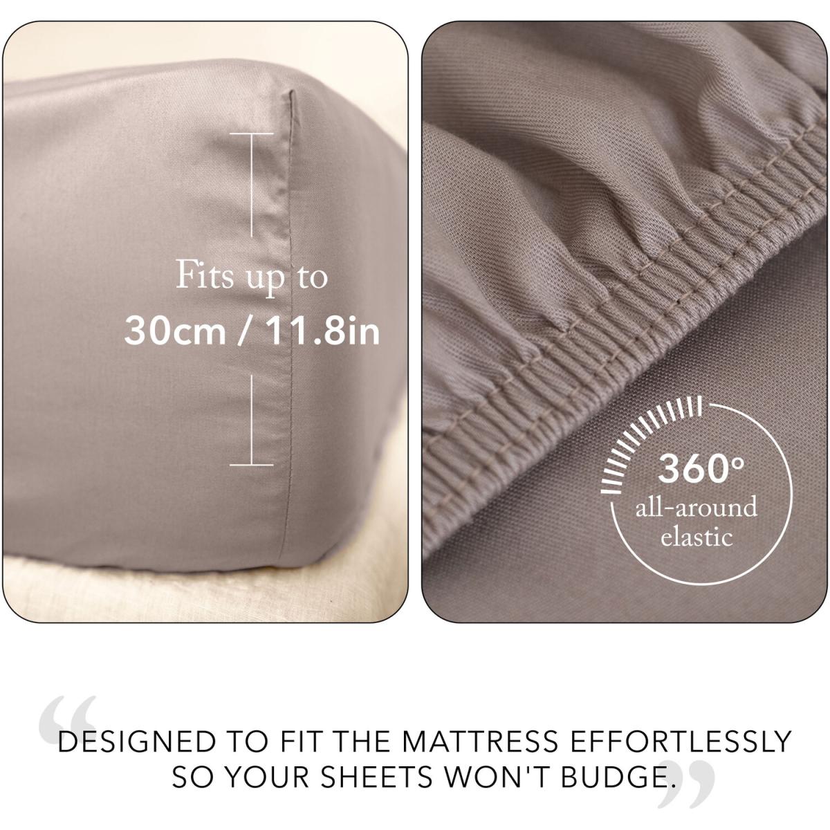 120x200cm, Small Double Fitted Sheet - Bed Couture, Imperial Twill Weave - White – image 17