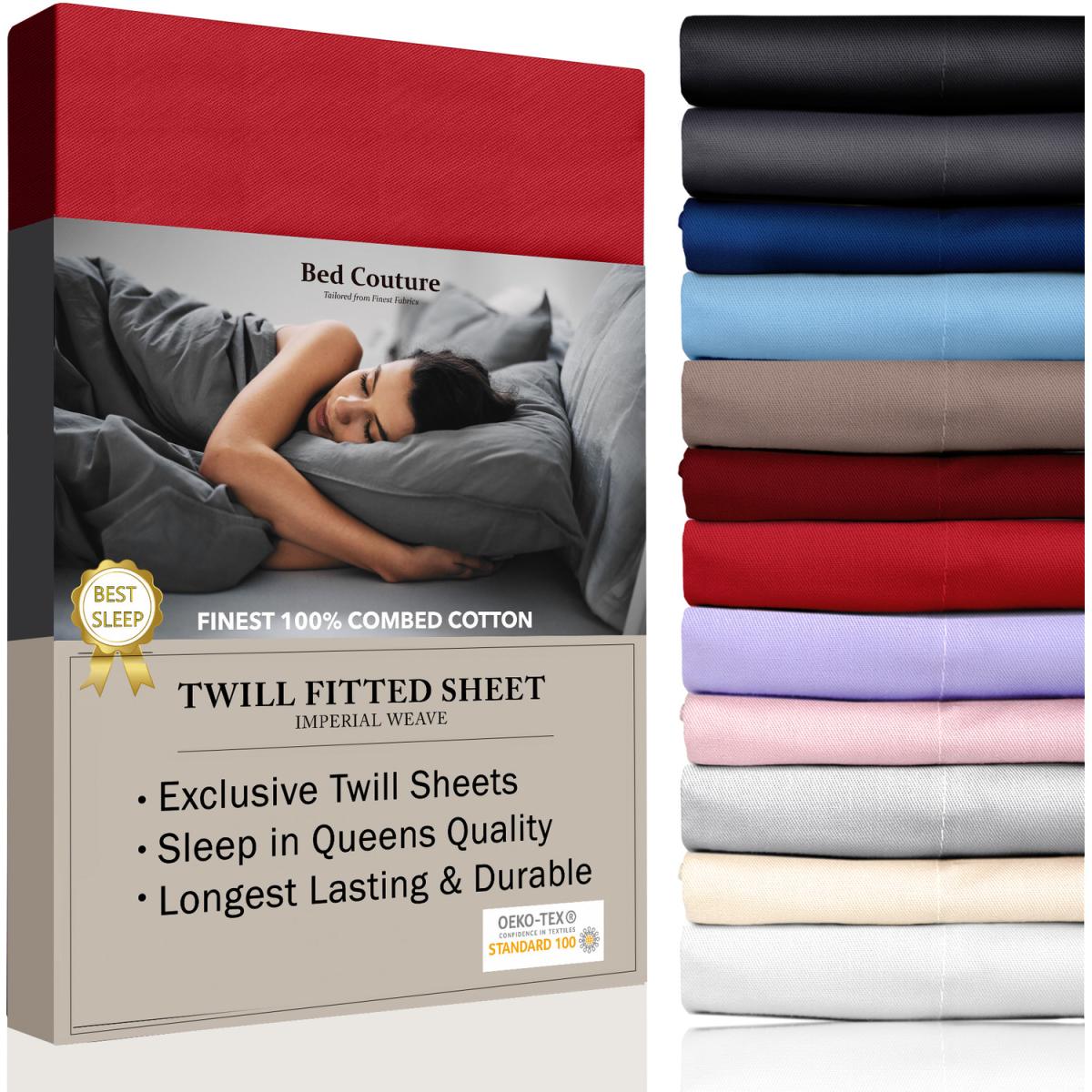 120x200cm, Small Double Fitted Sheet - Bed Couture, Imperial Twill Weave - White – image 22