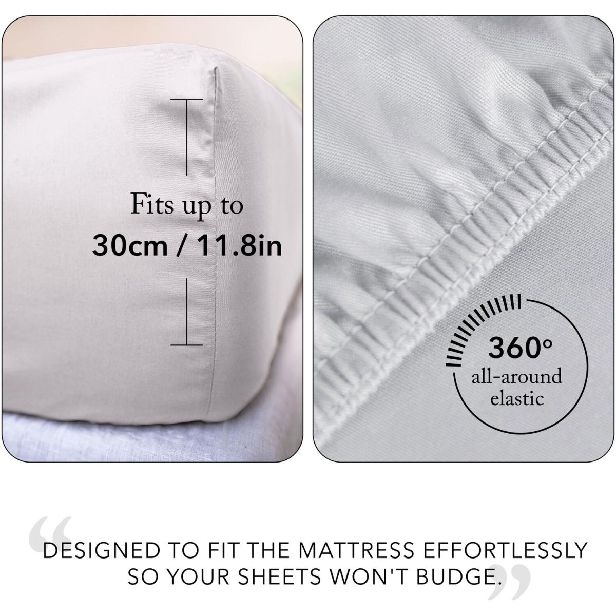 120x200cm, Small Double Fitted Sheet - Bed Couture, Imperial Twill Weave - White – image 28