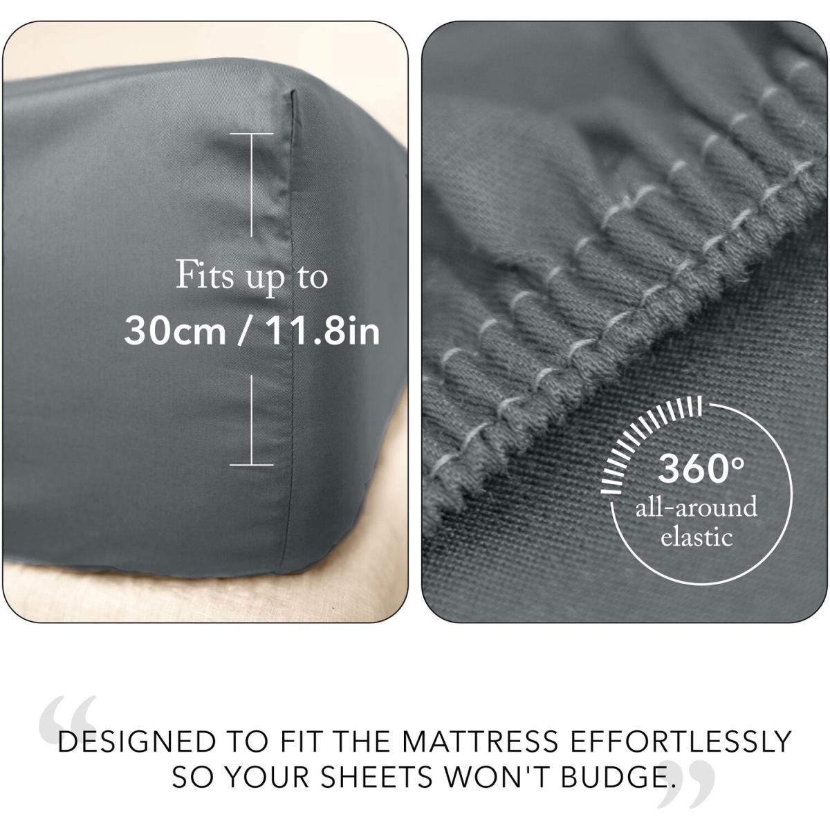 120x200cm, Small Double Fitted Sheet - Bed Couture, Imperial Twill Weave - White – image 4