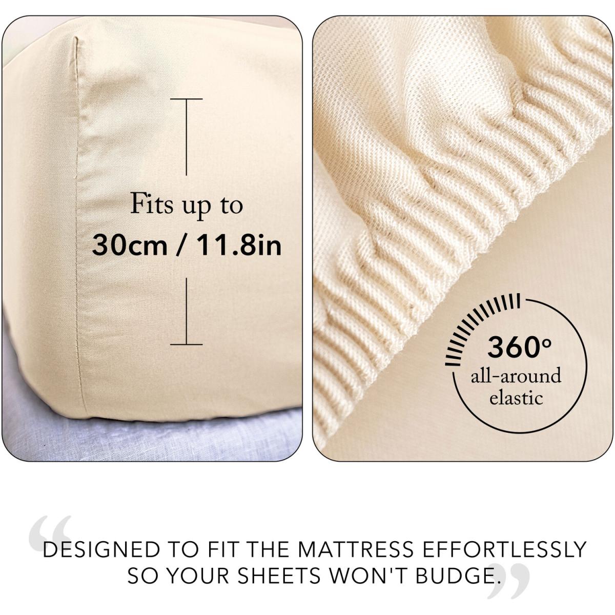 120x200cm, Small Double Fitted Sheet - Bed Couture, Imperial Twill Weave - White – image 34