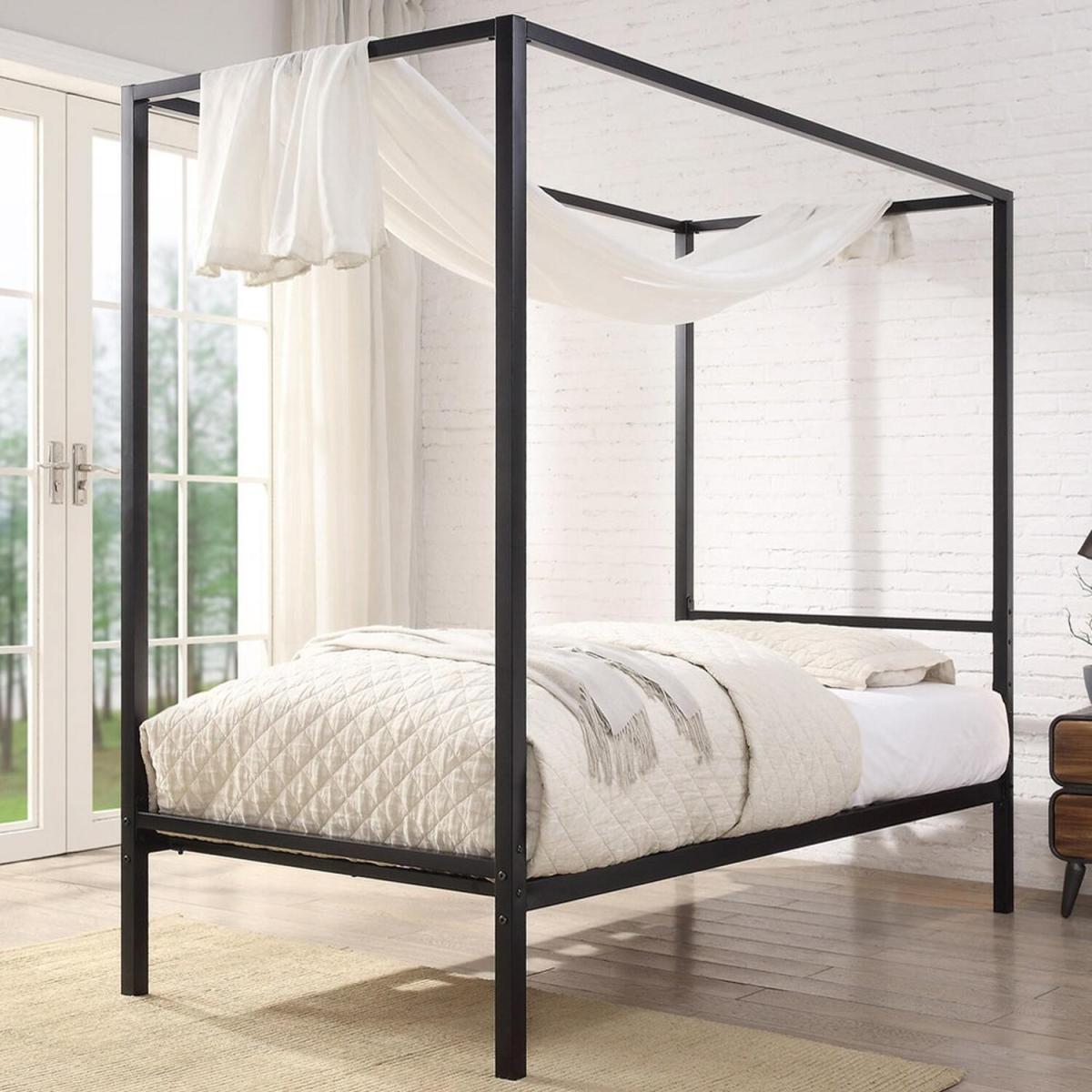 Chalfont Black Four Poster Metal Bed Frame - Black / 30g / Small Double – image 4