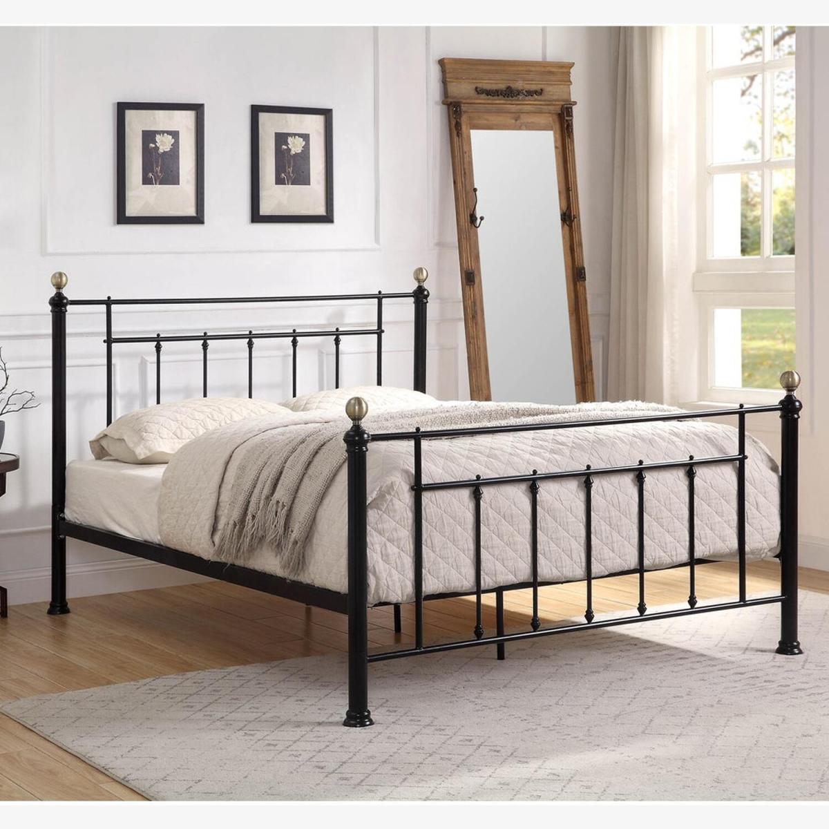 Harpenden Black Metal Bed Frame - Black / Small Double