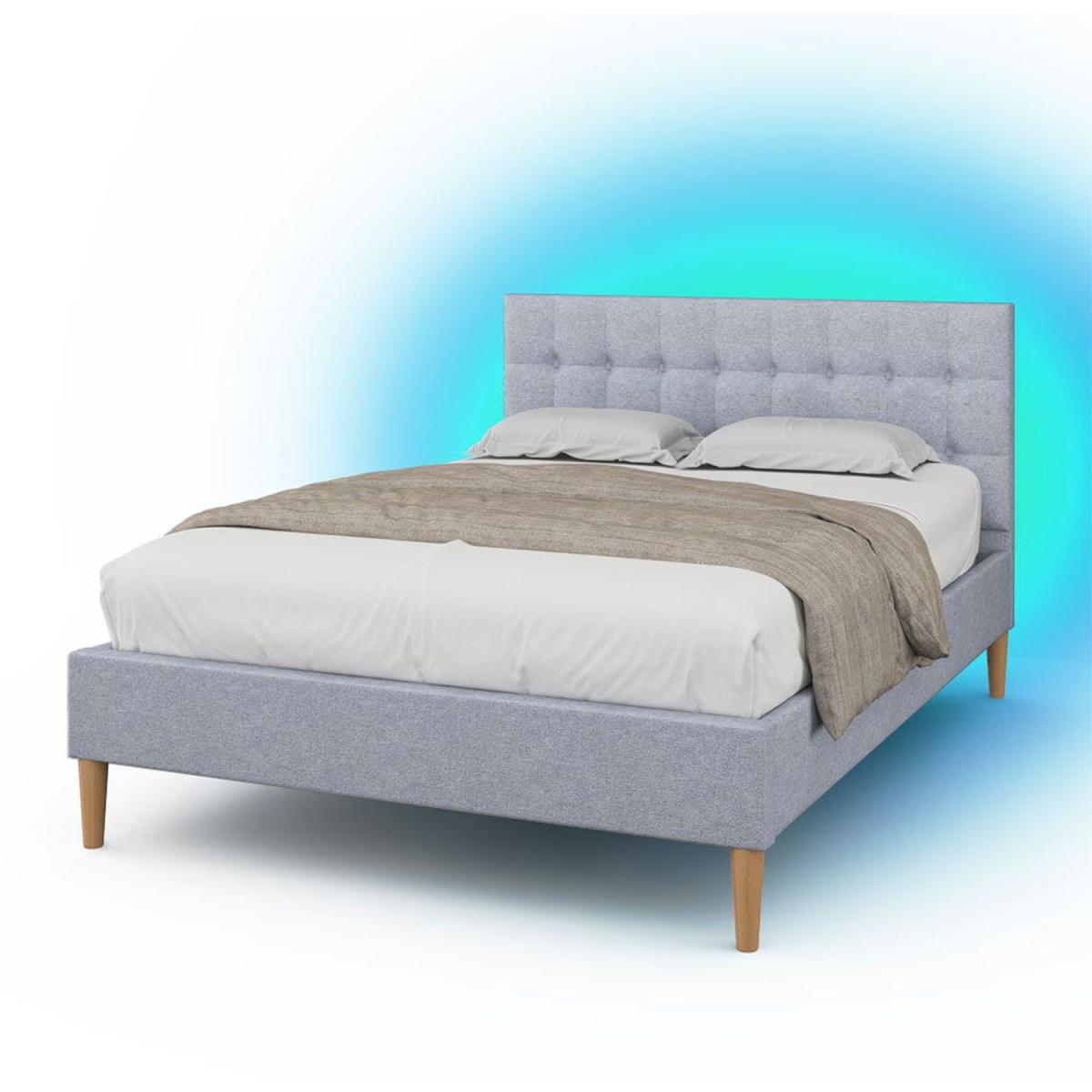 Torton LED Grey Fabric Bed Frame - Grey / Small Double – image 2