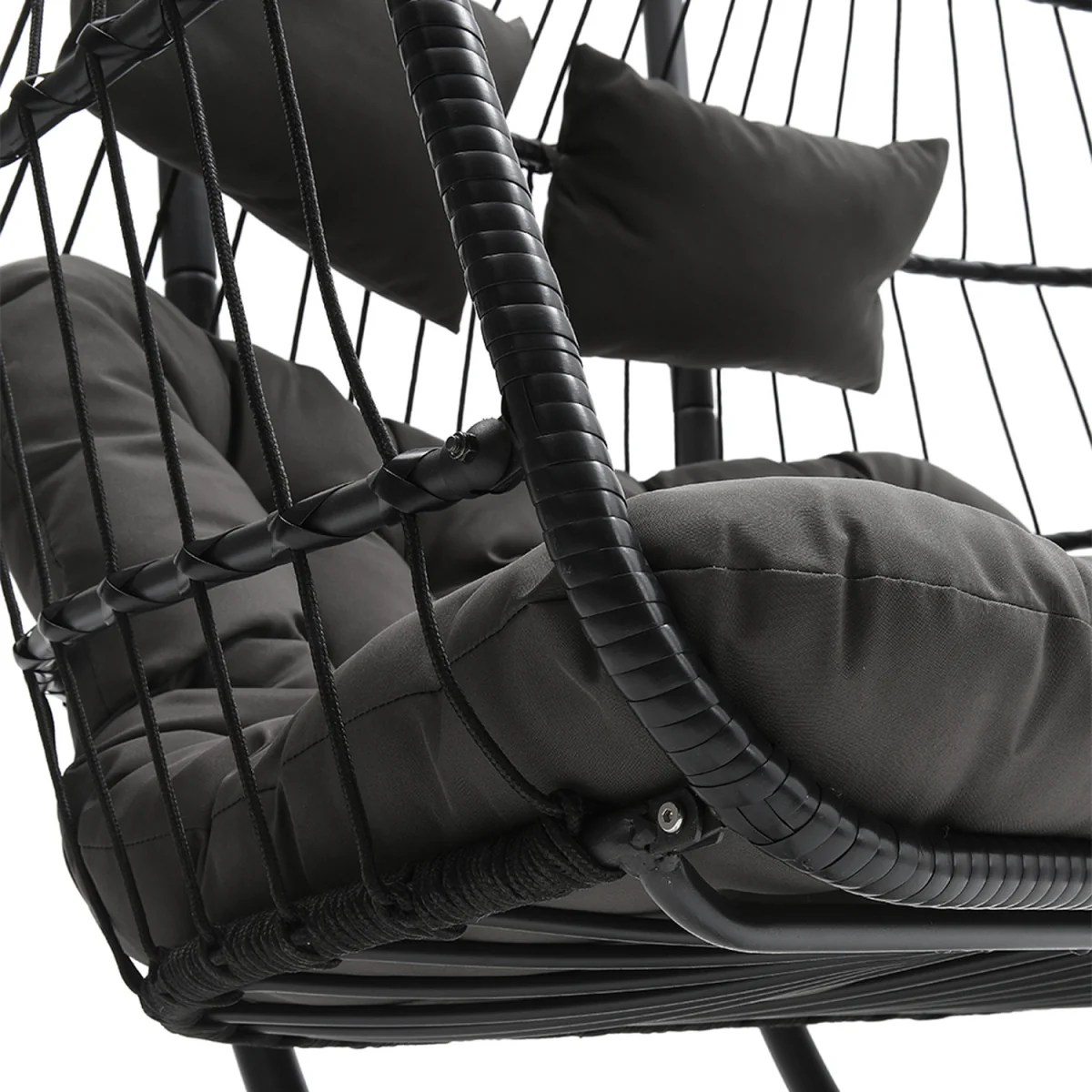 Outdoor 2 Seater Hanging Egg Chair - Dark Grey – image 2