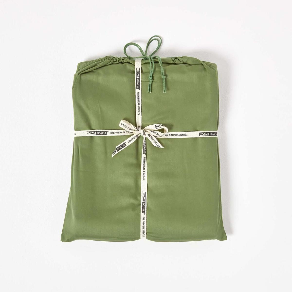 Organic Egyptian Cotton Fitted Sheet - Moss Green / Small Double – image 4