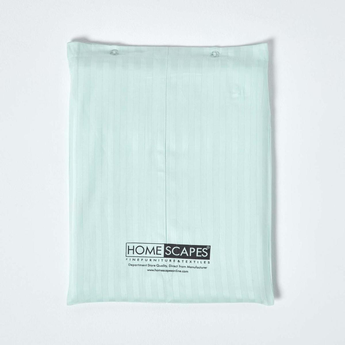 330 Thread Count Egyptian Cotton Satin Stripe Fitted Sheet - Blue / Double – image 2