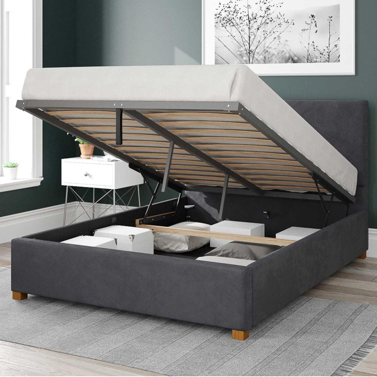 Garland Plush Velvet Ottoman Bed Steel – image 2