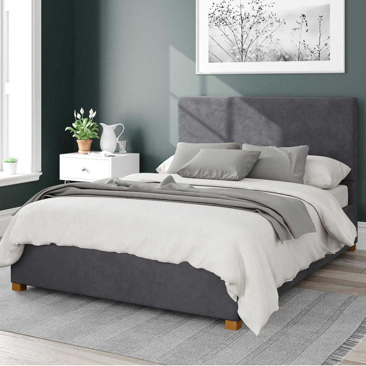 Garland Plush Velvet Ottoman Bed Steel – image 1