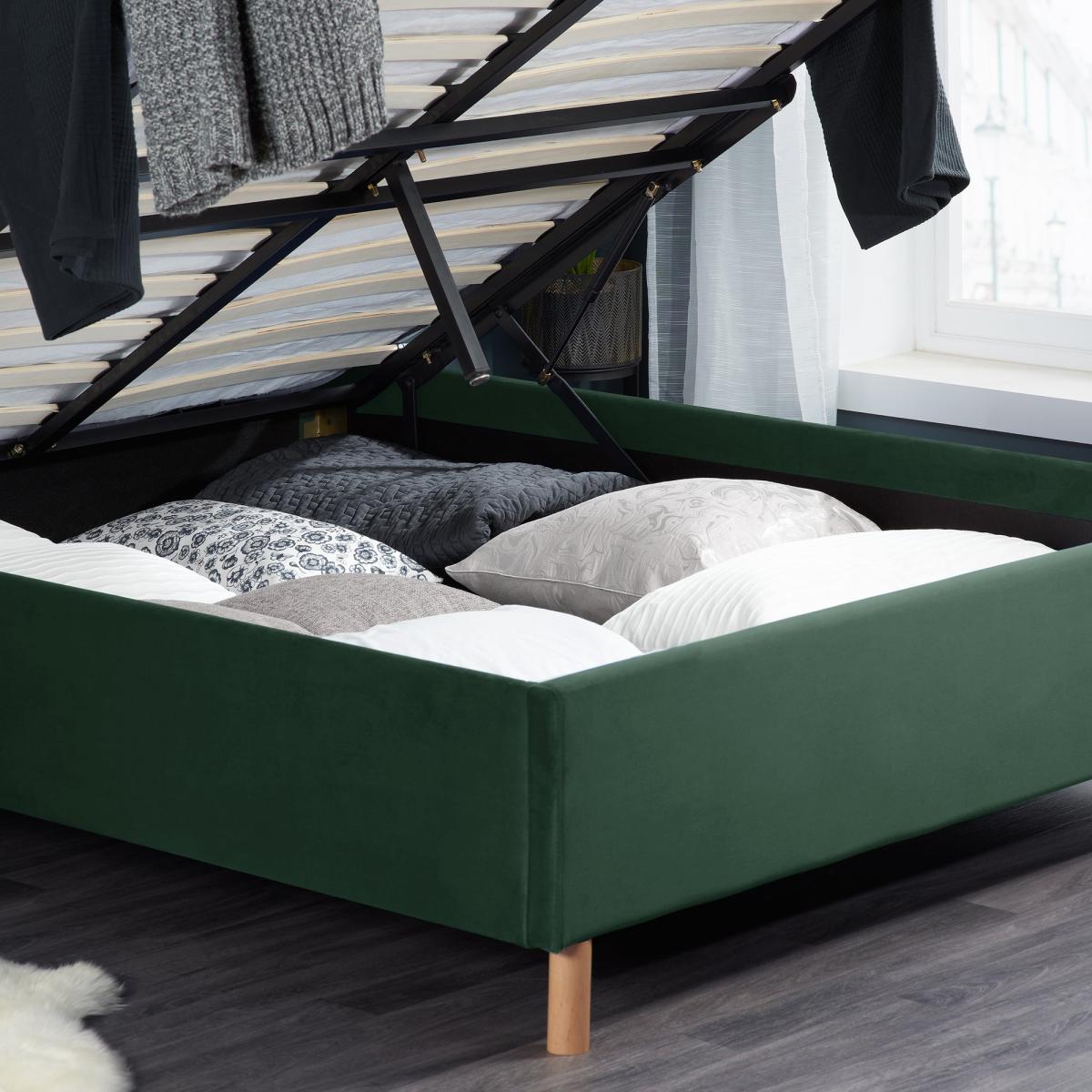 Loxley Velvet Ottoman Bed Loxley Green – image 4