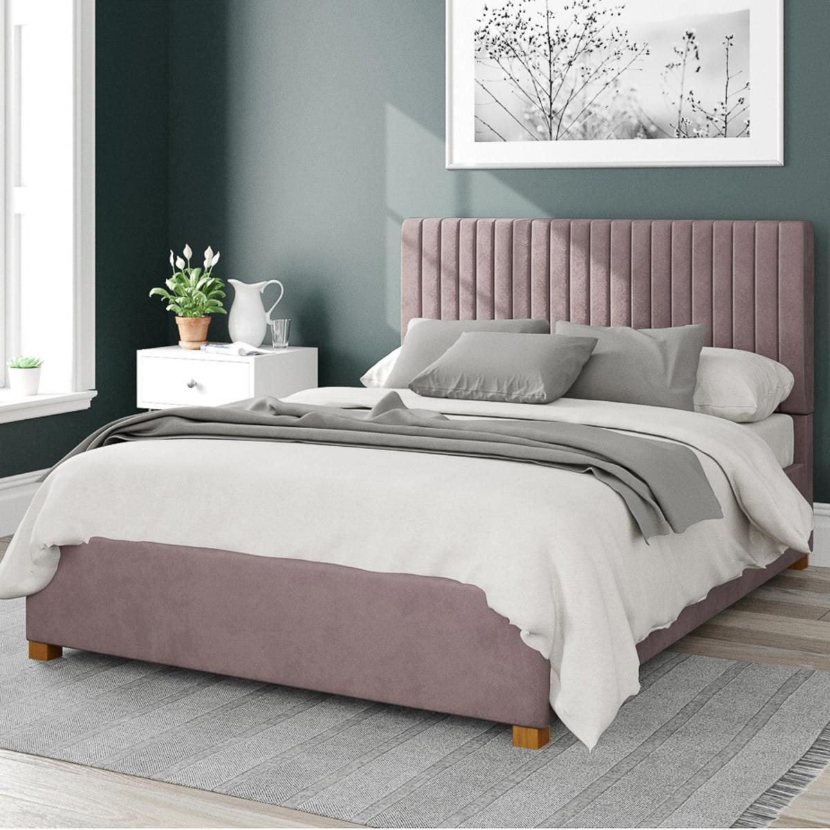 Grant Plush Velvet Ottoman Bed Blush (Pink) – image 1