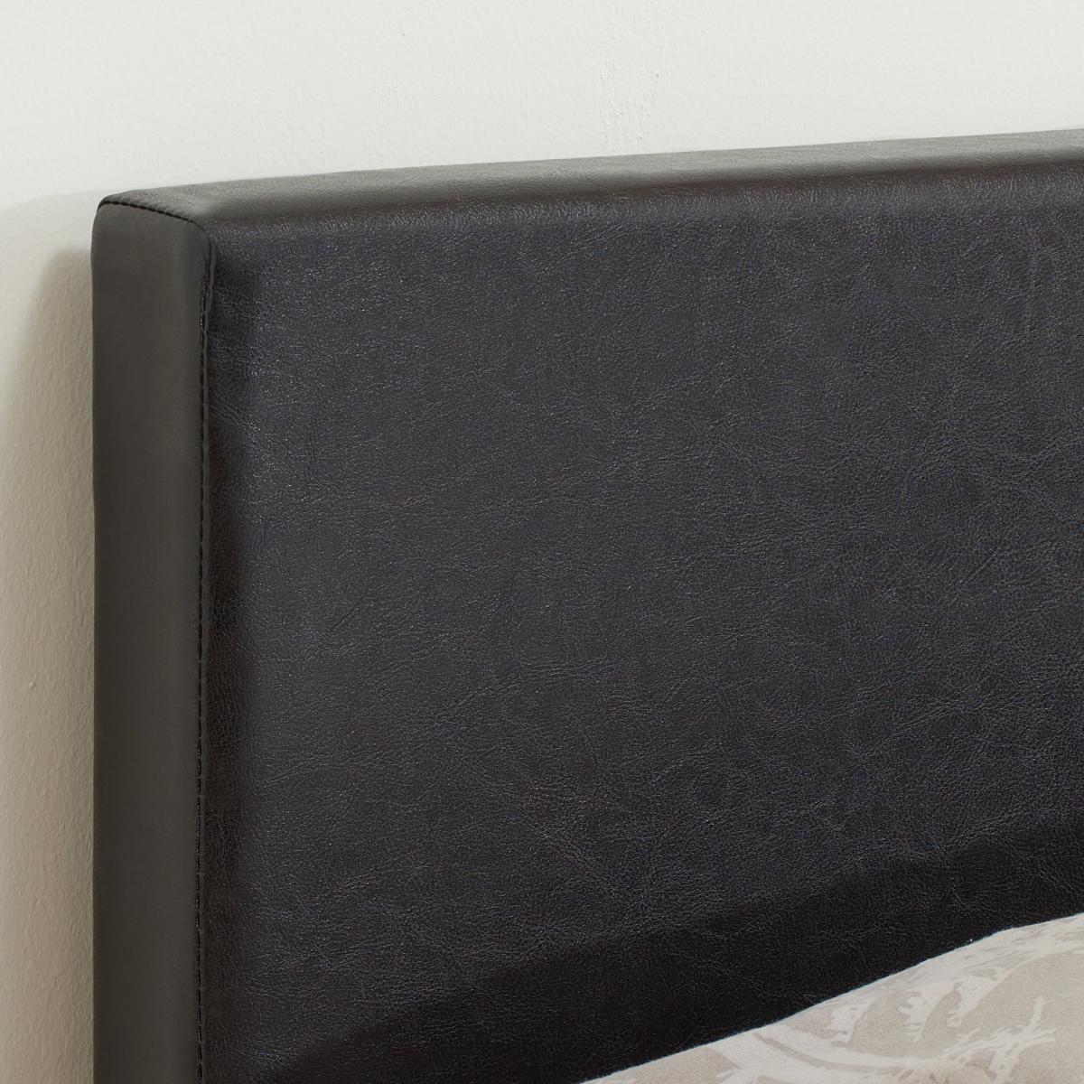 Berlin Faux Leather Ottoman Bed Frame Dark Brown – image 3