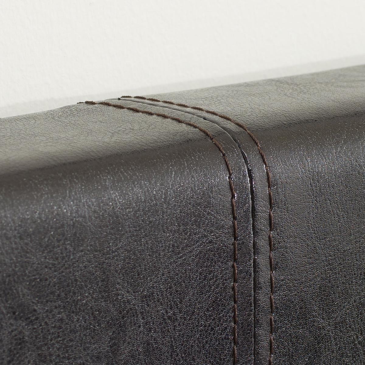 Berlin Faux Leather Ottoman Bed Frame Dark Brown – image 4