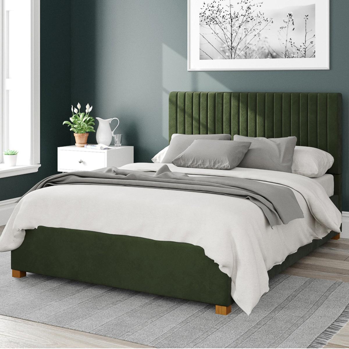 Grant Plush Velvet Ottoman Bed Forest (Green) – image 1
