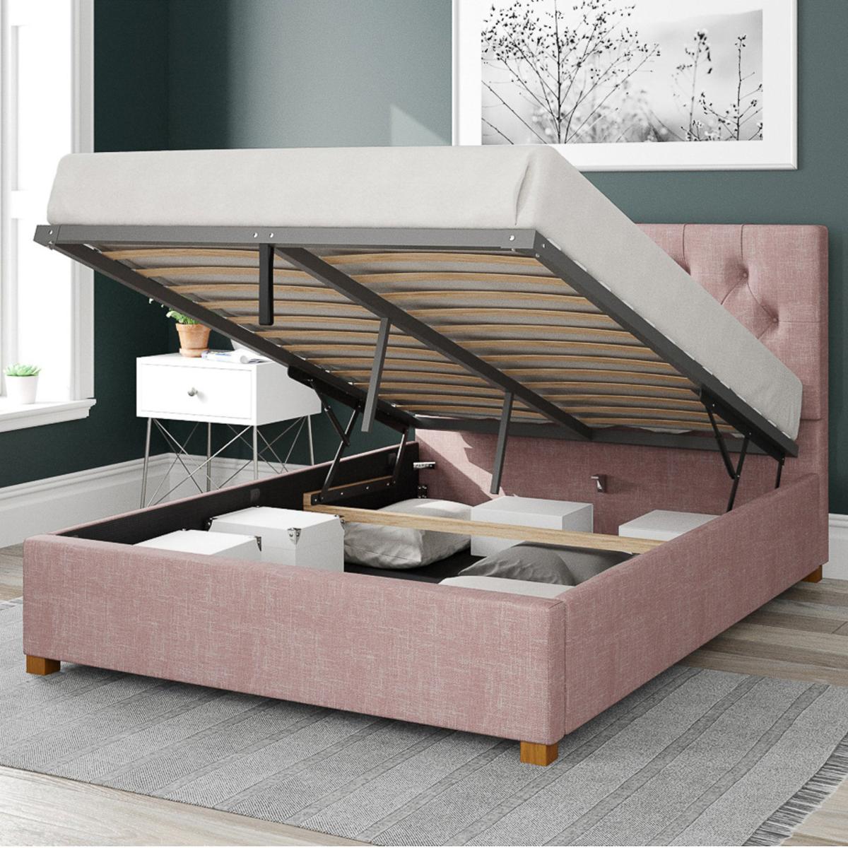 Olivier Pure Pastel Cotton Ottoman Bed Pink – image 2