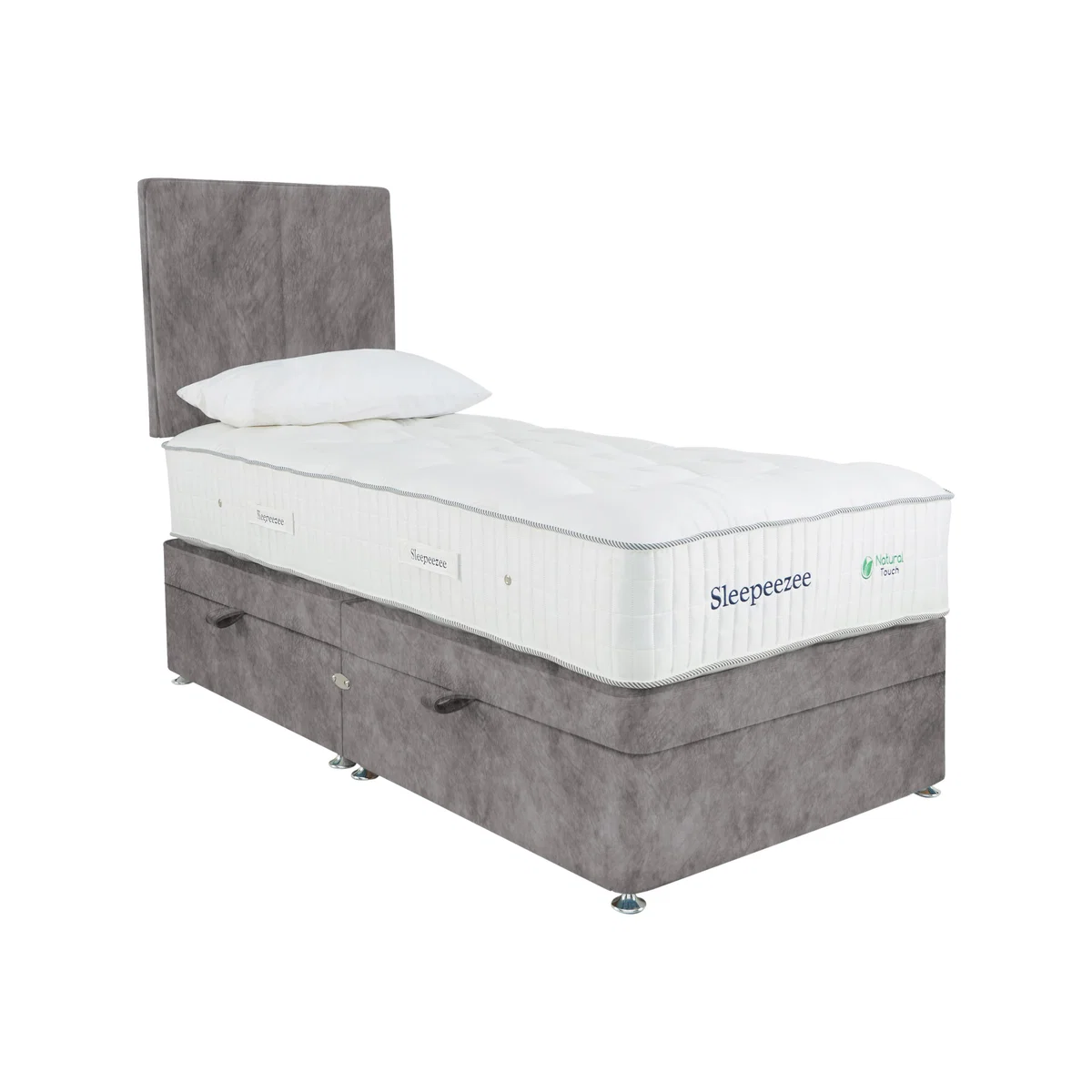 Sleepeezee - Natural Touch 3000 Side Ottoman Divan Set - Single - Grey – image 1