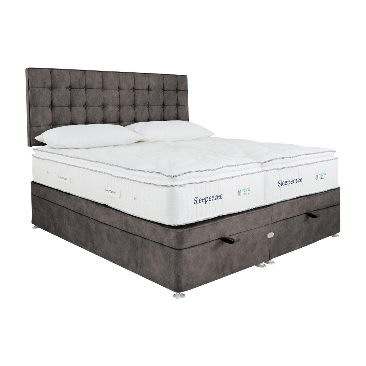 Sleepeezee - Natural Touch 2000 Pillowtop Zip and Link End Ottoman Divan Set - Brown – image 1