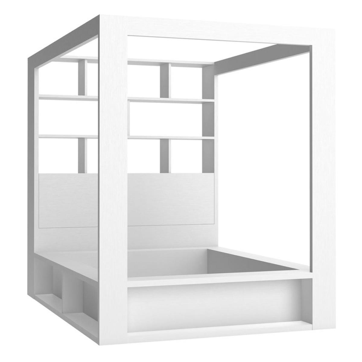 Vox 4 You King 4 Poster Bed with Storage & Shelves in White – image 2