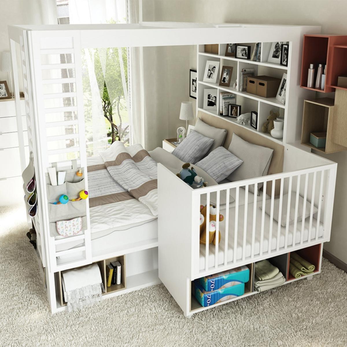 Vox 4 You King 4 Poster Bed with Storage & Shelves in White – image 7