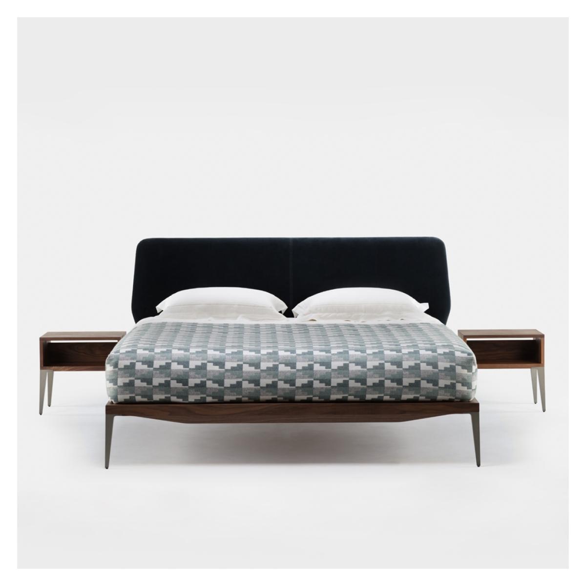 Super King Size Bretton Bed in Danish Oiled Walnut & Taupe