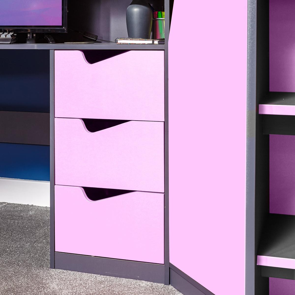 X Rocker Hideout Gaming High Sleeper Bunk Bed and Desk Blue – image 4