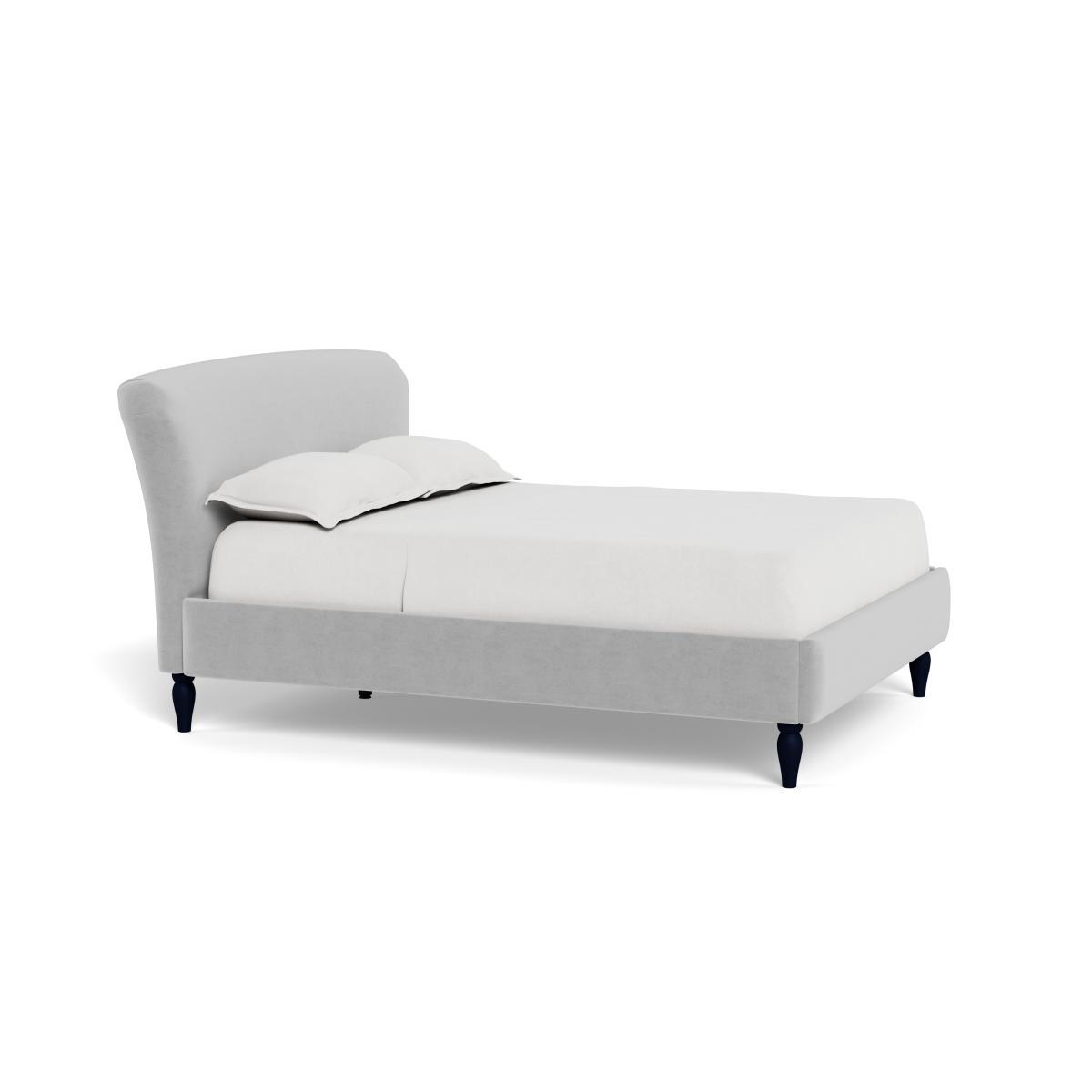 Heal's Darcey Bed Double Velvet Platinum Black Feet - Heal's UK Bedroom Furniture – image 2