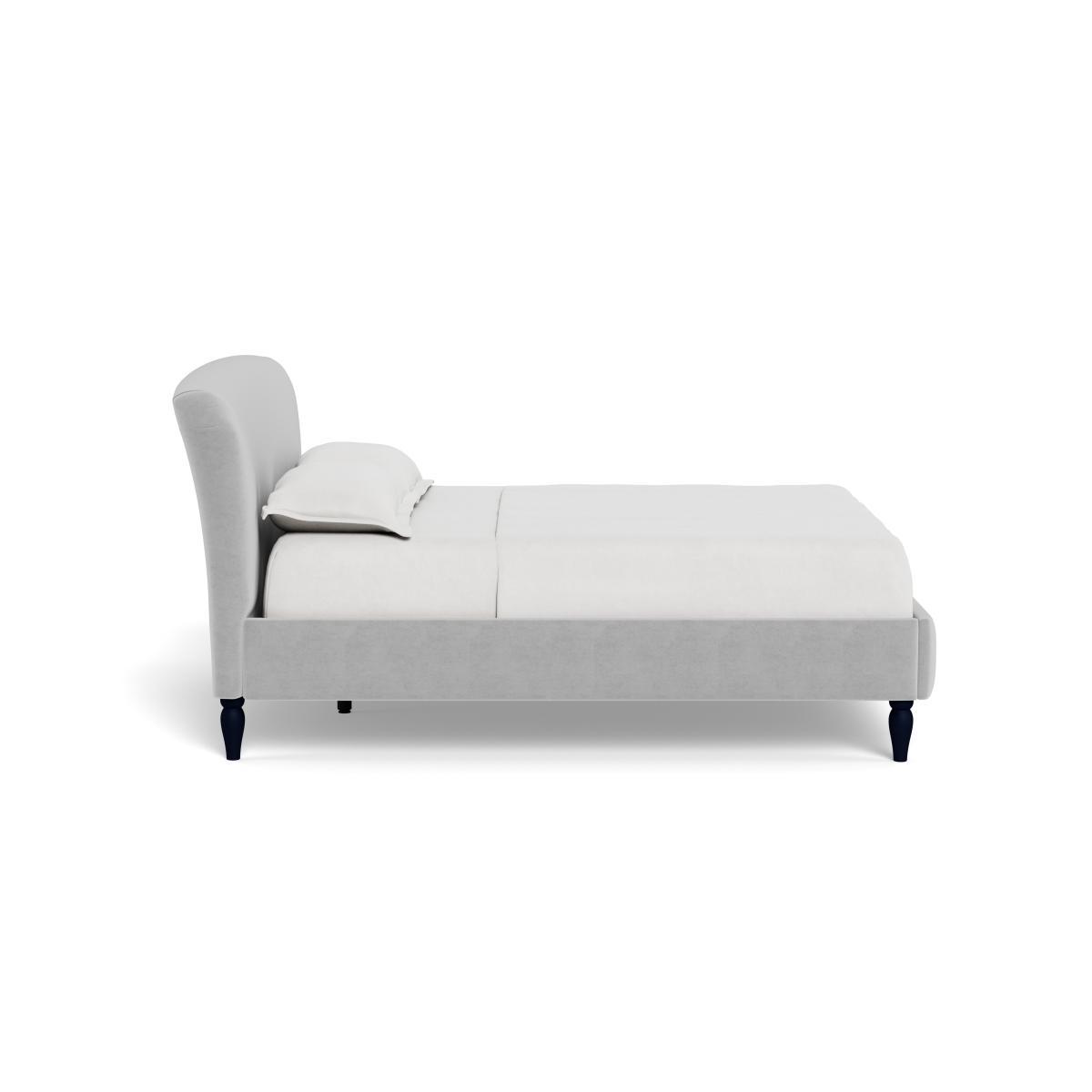Heal's Darcey Bed Double Velvet Platinum Black Feet - Heal's UK Bedroom Furniture – image 3