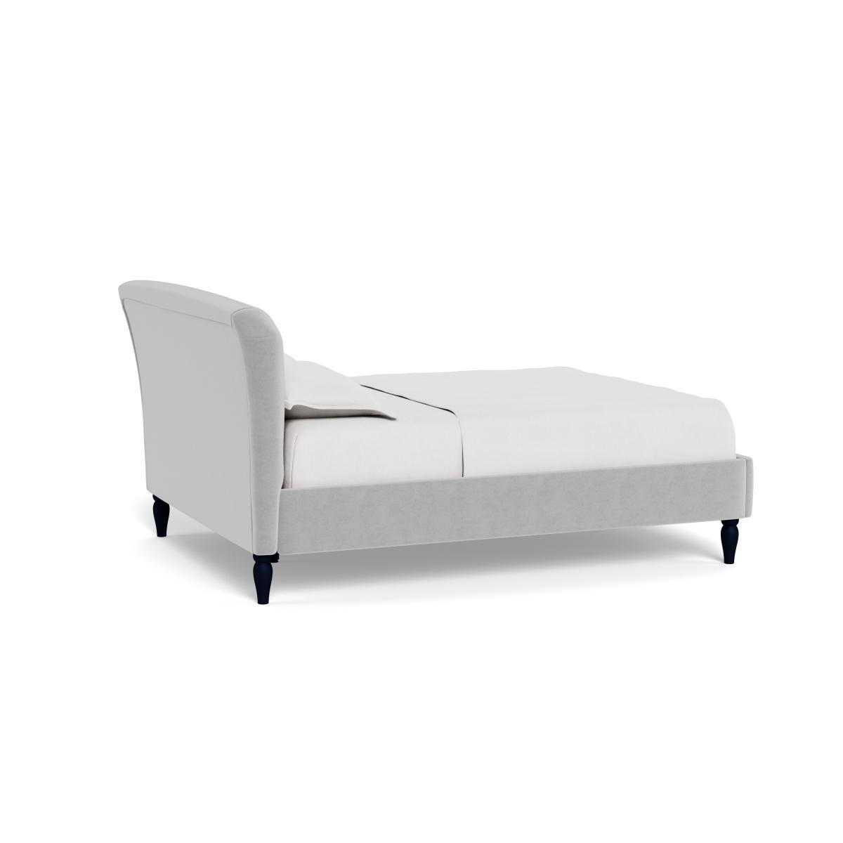 Heal's Darcey Bed Double Velvet Platinum Black Feet - Heal's UK Bedroom Furniture – image 4