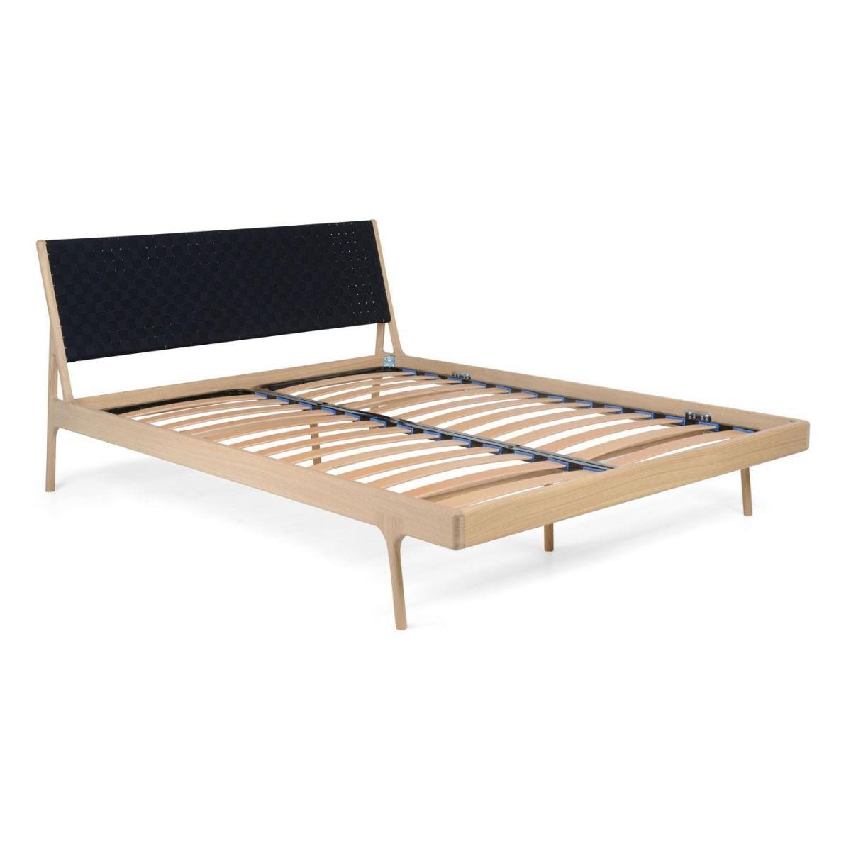 Gazzda Fawn King Size Bed Oak Black Webbing With Slats - Heal's UK Bedroom Furniture – image 4