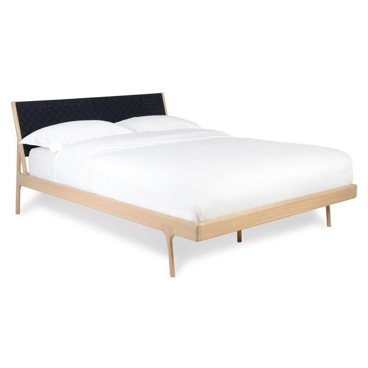 Gazzda Fawn King Size Bed Oak Black Webbing With Slats - Heal's UK Bedroom Furniture – image 6