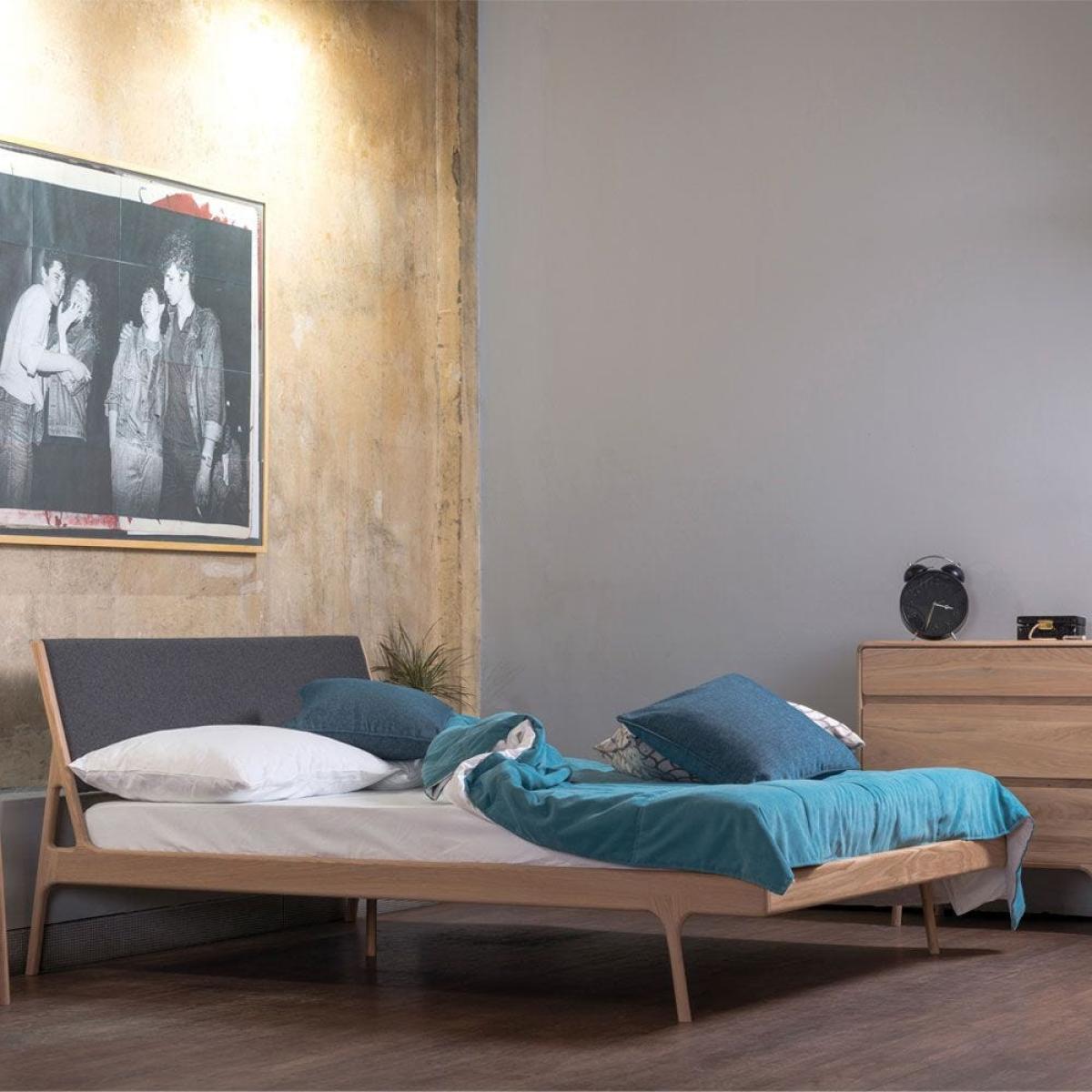 Gazzda Fawn King Size Bed Oak Black Webbing With Slats - Heal's UK Bedroom Furniture – image 7