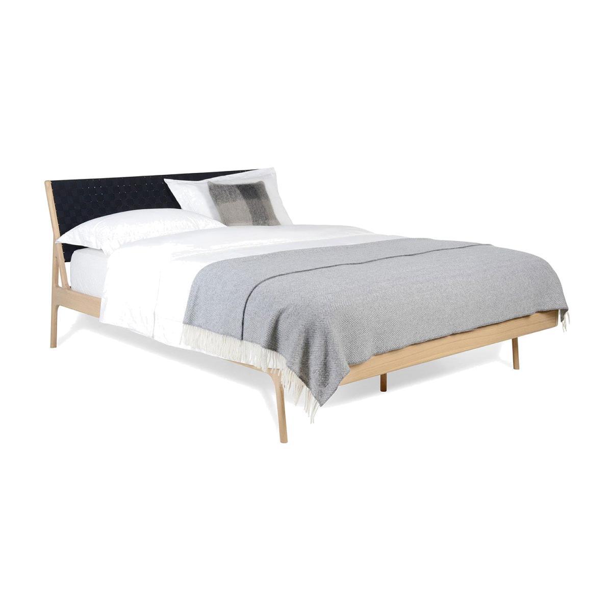 Gazzda Fawn King Size Bed Oak Black Webbing With Slats - Heal's UK Bedroom Furniture – image 1
