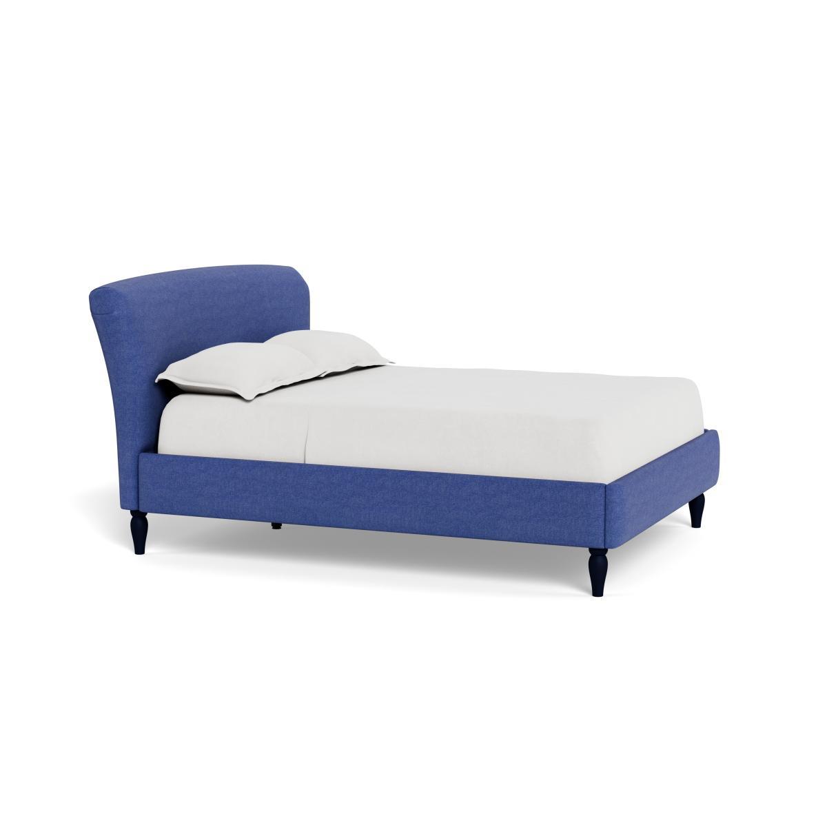 Heal's Darcey Bed Double Brushed Cotton Cobalt Tinted Ash Feet - Heal's UK Bedroom Furniture – image 2